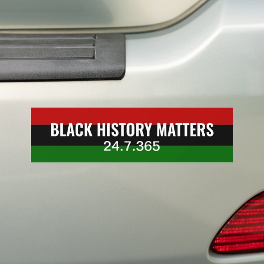 Zwarte geschiedenis 24 7 365 BHM Bumpersticker (Op auto)