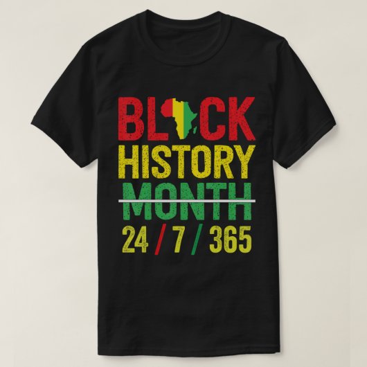 Zwarte geschiedenis 365 Zwarte geschiedenismaand 2 T-shirt (Design voorkant)