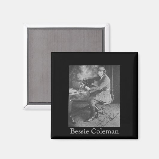 Zwarte Geschiedenis | Afbeelding van Bessie Colema Magneet (Voorkant / Achterkant)