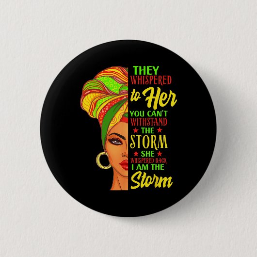 Zwarte geschiedenis Afrikaans Vrouw Afro Ik ben he Ronde Button 5,7 Cm (Voorkant)