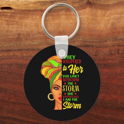 Zwarte geschiedenis Afrikaans Vrouw Afro Ik ben he Sleutelhanger (Voorkant)