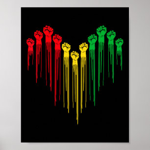 Zwarte geschiedenis Afrikaanse hart Afro zwarte ge Poster