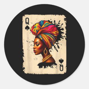 Zwarte Geschiedenis Afrikaanse Melanine Koningin K Ronde Sticker