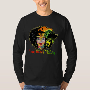 Zwarte Geschiedenis Afro Vrouw Bidt God Melanine K T-shirt