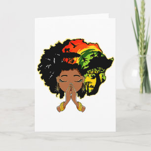 Zwarte Geschiedenis Afro Vrouw die bidt God Melani Kaart