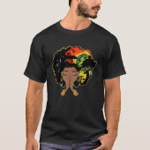 Zwarte Geschiedenis Afro Woman bidt God Melanin Qu T-shirt (Voorkant)