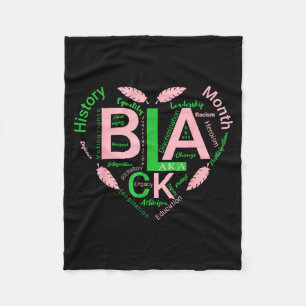 Zwarte geschiedenis aka geïnspireerde hart vrouwen fleece deken