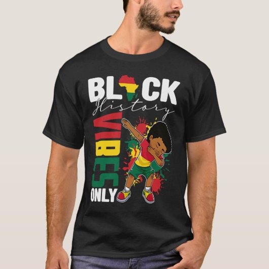 Zwarte Geschiedenis Alleen BHM BLM Little Dabbing  T-shirt (Voorkant)