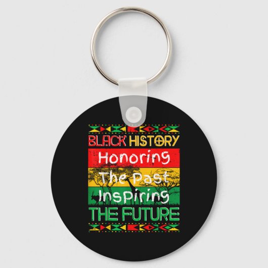Zwarte geschiedenis breekt elke keten Zwarte gesch Sleutelhanger (Voorkant)