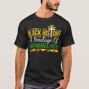Zwarte Geschiedenis Christelijk Christus Religieuz T-shirt