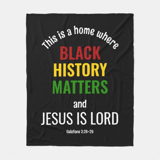 ZWARTE GESCHIEDENIS Christelijk Fleece Deken (Voorkant)