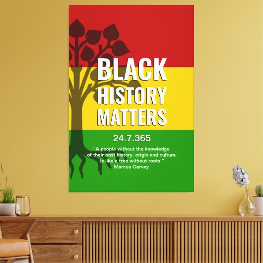 Zwarte geschiedenis doet ertoe MARCUS GARVEY Canvas Afdruk (Insitu (Woonkamer))
