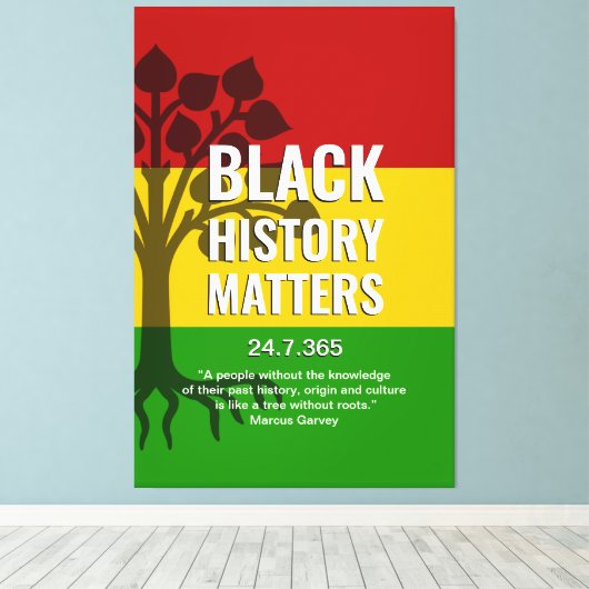 Zwarte geschiedenis doet ertoe MARCUS GARVEY Canvas Afdruk (Insitu (Houten vloer))