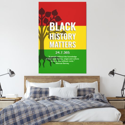 Zwarte geschiedenis doet ertoe MARCUS GARVEY Canvas Afdruk (Insitu (Slaapkamer))