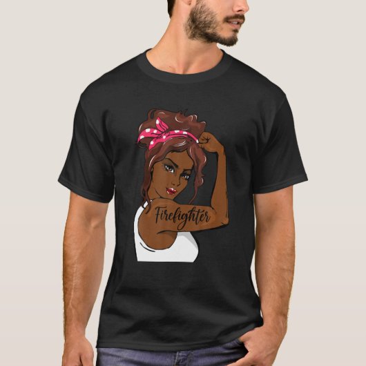 Zwarte geschiedenis doet rosie de brandweerman in  t-shirt (Voorkant)