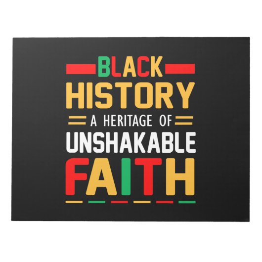 Zwarte geschiedenis een erfgoed van onwankelbare t notitieblok (Voorkant)