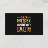 Zwarte geschiedenis een erfgoed van onwankelbare t visitekaartje (Voorkant)