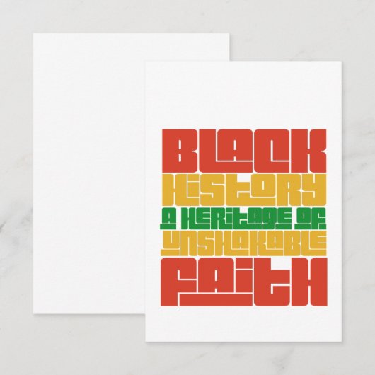 Zwarte geschiedenis: een erfgoed van onwrikbare ge bedankkaart (Voorkant / Achterkant)