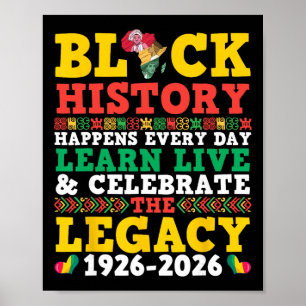 Zwarte Geschiedenis Erfenis 1926 2026 Leren Leven Poster