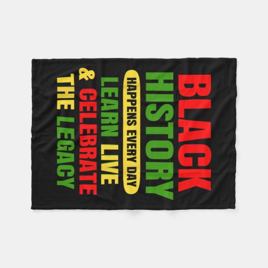 Zwarte Geschiedenis gebeurt elke dag zwarte geschi Fleece Deken (Voorkant (Horizontaal))