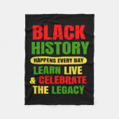 Zwarte Geschiedenis gebeurt elke dag zwarte geschi Fleece Deken (Voorkant)