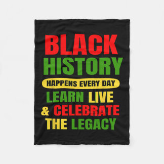 Zwarte Geschiedenis gebeurt elke dag zwarte geschi Fleece Deken
