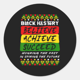 Zwarte Geschiedenis Geloven Bereiken Succes Afrika Ronde Sticker