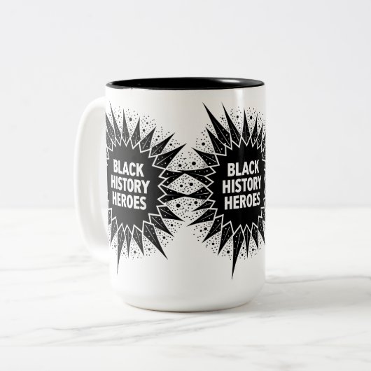 Zwarte geschiedenis helden vieren zwarte geschiede tweekleurige koffiemok (Voorkant links)