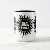 Zwarte geschiedenis helden vieren zwarte geschiede tweekleurige koffiemok (Center)