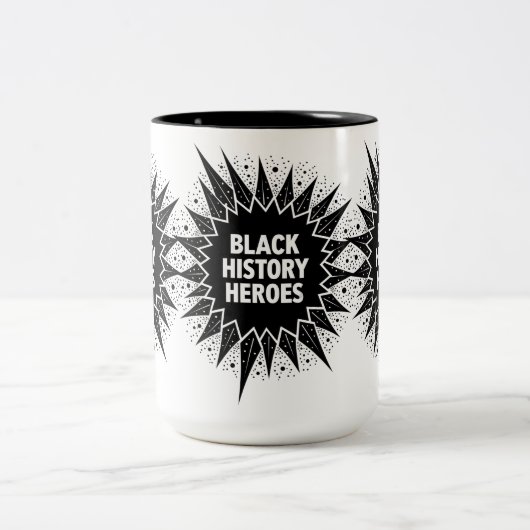 Zwarte geschiedenis helden vieren zwarte geschiede tweekleurige koffiemok (Center)
