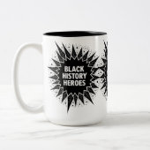Zwarte geschiedenis helden vieren zwarte geschiede tweekleurige koffiemok (Links)