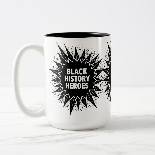 Zwarte geschiedenis helden vieren zwarte geschiede tweekleurige koffiemok (Links)