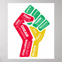 Zwarte geschiedenis held's motivatie vuist