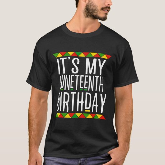 Zwarte Geschiedenis Het is mijn 19e verjaardag T-shirt (Voorkant)