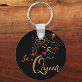 Zwarte geschiedenis Ik ben een koningin-Afrikaans- Sleutelhanger (Voorkant)