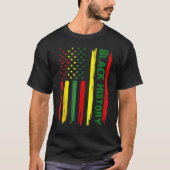 Zwarte geschiedenis in de VS vlag Afro African Pri T-shirt (Voorkant)