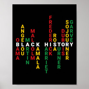Zwarte geschiedenis Inspirerende Zwarte Leiders Af Poster