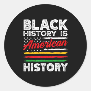 Zwarte Geschiedenis Is Amerikaanse Vlag Vs Afro-Am Ronde Sticker