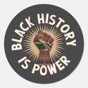 Zwarte geschiedenis is macht: levendig Afrikaans g Ronde Sticker