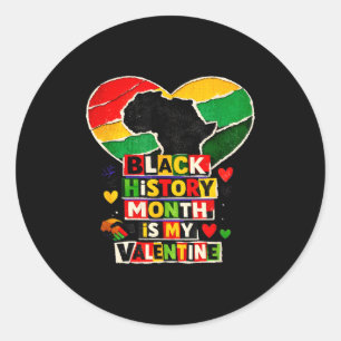 Zwarte geschiedenis is mijn valentijnsdag afro har ronde sticker