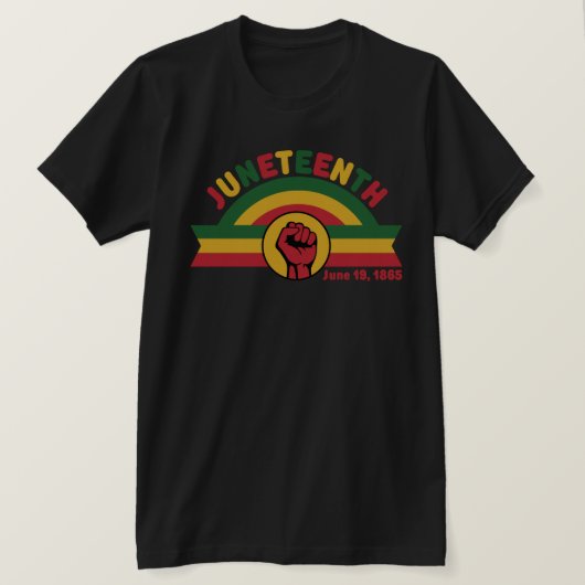Zwarte Geschiedenis JUNETEENTH 1865 T-shirt (Design voorkant)