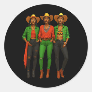 Zwarte geschiedenis Juneteenth Afrikaanse Melanin Ronde Sticker
