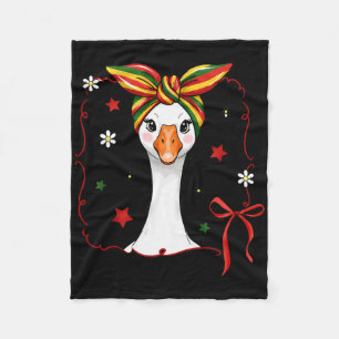 Zwarte Geschiedenis Juneteenth Gans Coquette Strik Fleece Deken