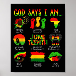 Zwarte Geschiedenis Juneteenth God Zegt Ik Ben Chr Poster