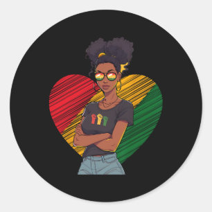 Zwarte geschiedenis Juneteenth Queen Melanin Sista Ronde Sticker