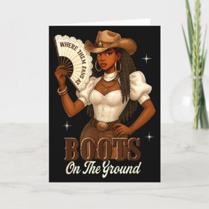 Zwarte Geschiedenis Laarzen Op De Grond Cowgirl We Kaart
