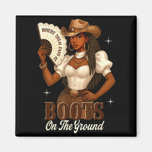 Zwarte Geschiedenis Laarzen Op De Grond Cowgirl We Magneet