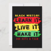 Zwarte Geschiedenis Leer het Live Maak het 365 dag Feestdagenkaart (Voorkant)