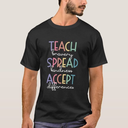 Zwarte geschiedenis leert dapperheid verspreiden v t-shirt (Voorkant)