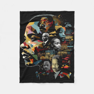Zwarte geschiedenis leiders collage inspirerend fleece deken